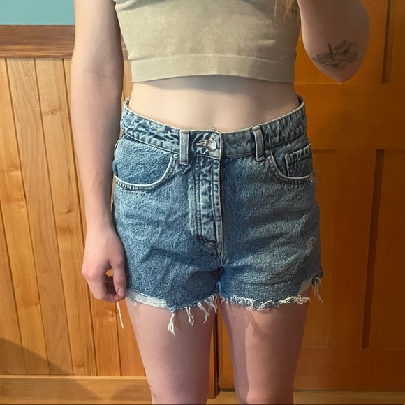 Highwaist Cutoff Denim Shorts - Picture 1 of 5